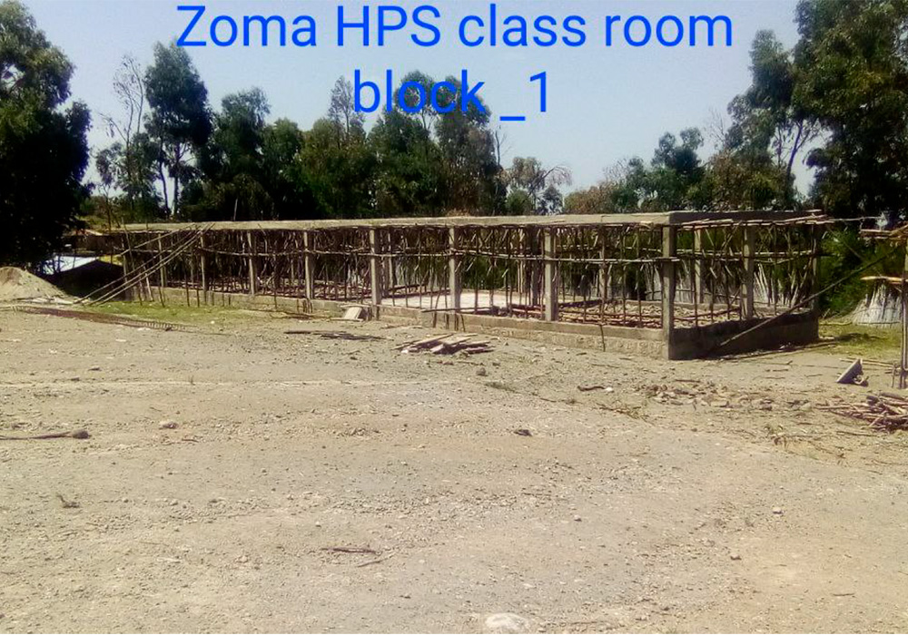 Baufortschrit im Block 1 Zoma Higher Primary School